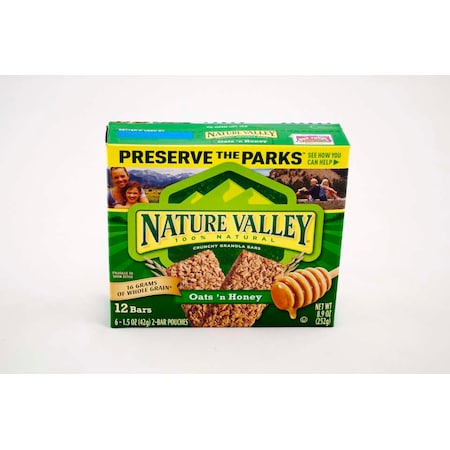 NATURE VALLEY Nature Valley Crunchy Oats & Honey Granola Bar 8.94 oz., PK12 16000-26460